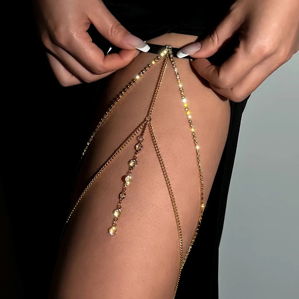 Body Jewelry Charms - Sexy Shiny Crystal Multilayer Tassel Leg