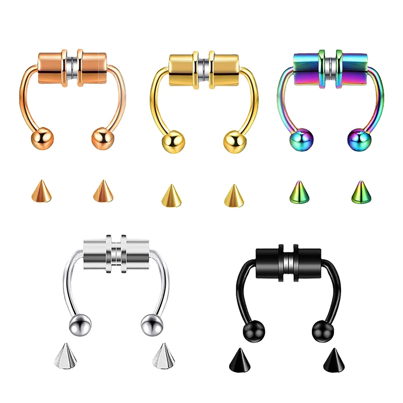 Body Jewelry Hoops - Fake Piercing Nose Ring Hoop Septum