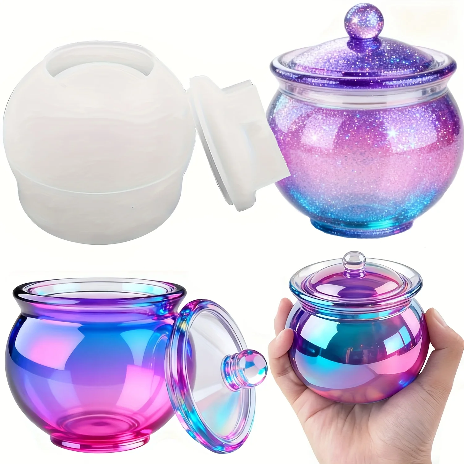 Body Jewelry Organizer - 1 set of round resin can