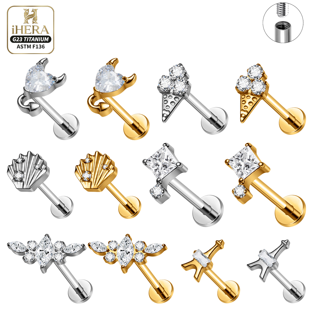 F136 Titanium Piercing Stud Co - đánh giá và giá Body Jewelry Vertical Labret