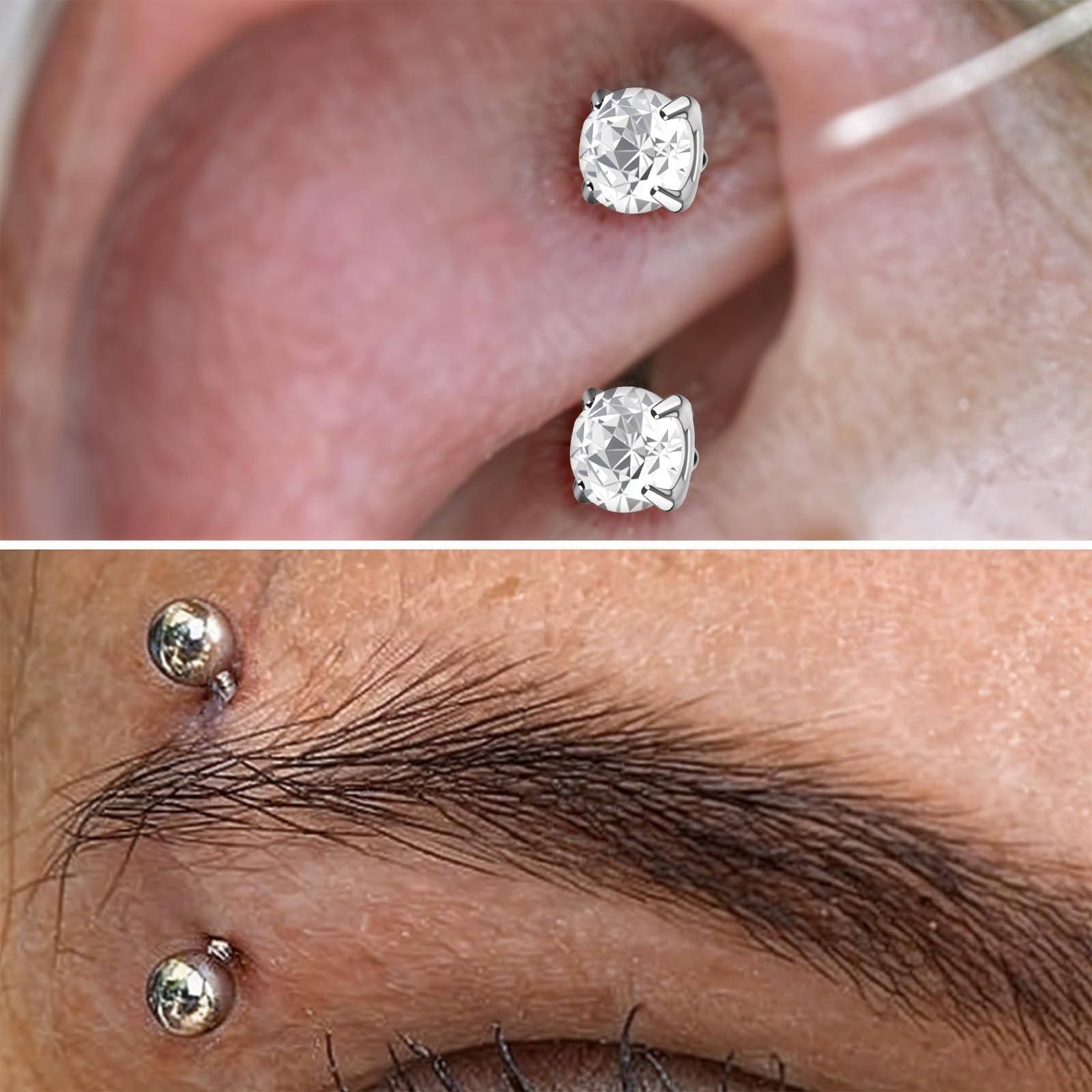 17Pcs/Set Titanium Internal Th - đánh giá và giá Body Jewelry Vertical Labret