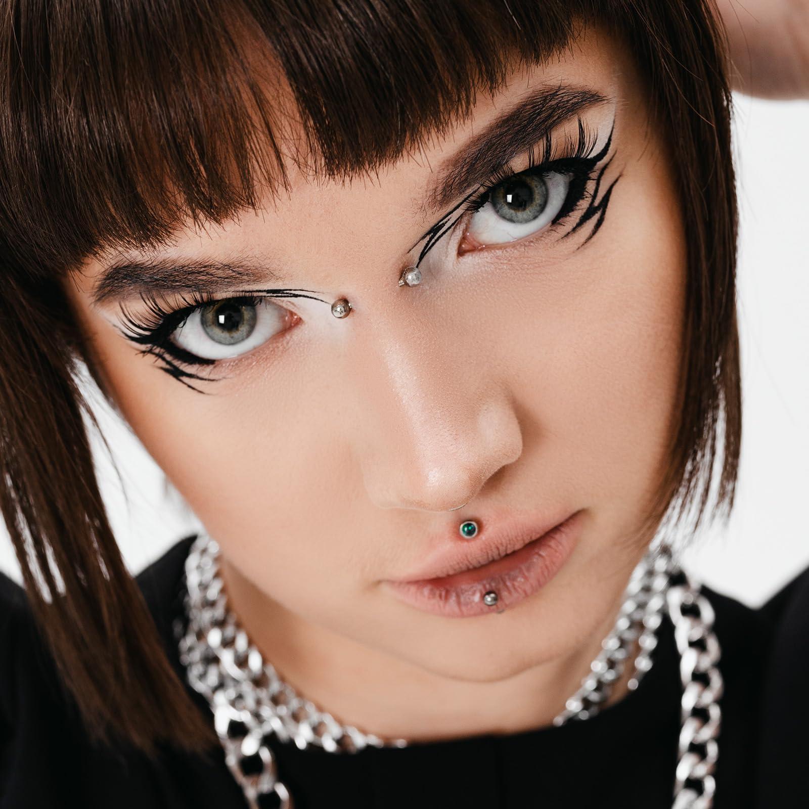 17Pcs/Set Titanium Internal Th - đánh giá và giá Body Jewelry Vertical Labret