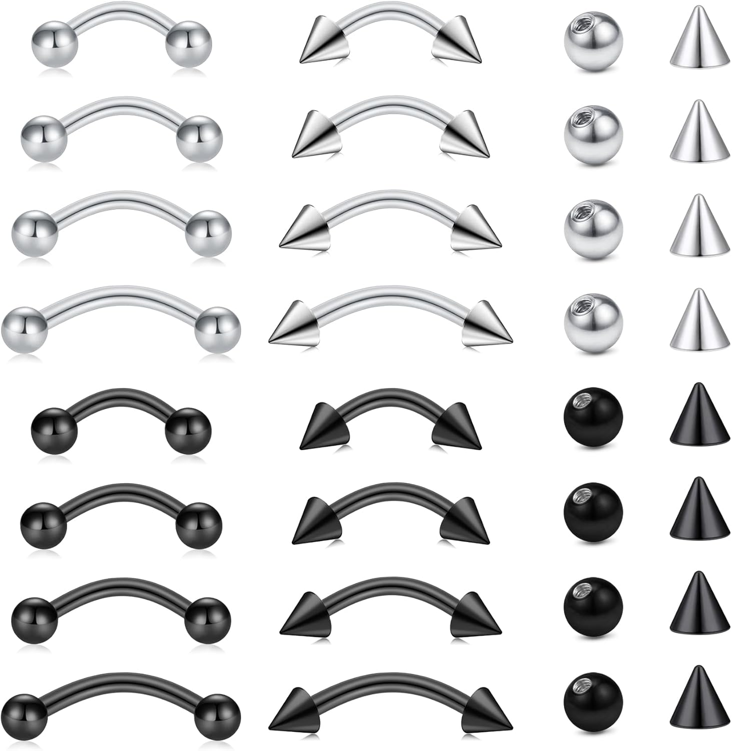 32pc/set Surgical Steel Curved - đánh giá và giá Body Jewelry Vertical Labret