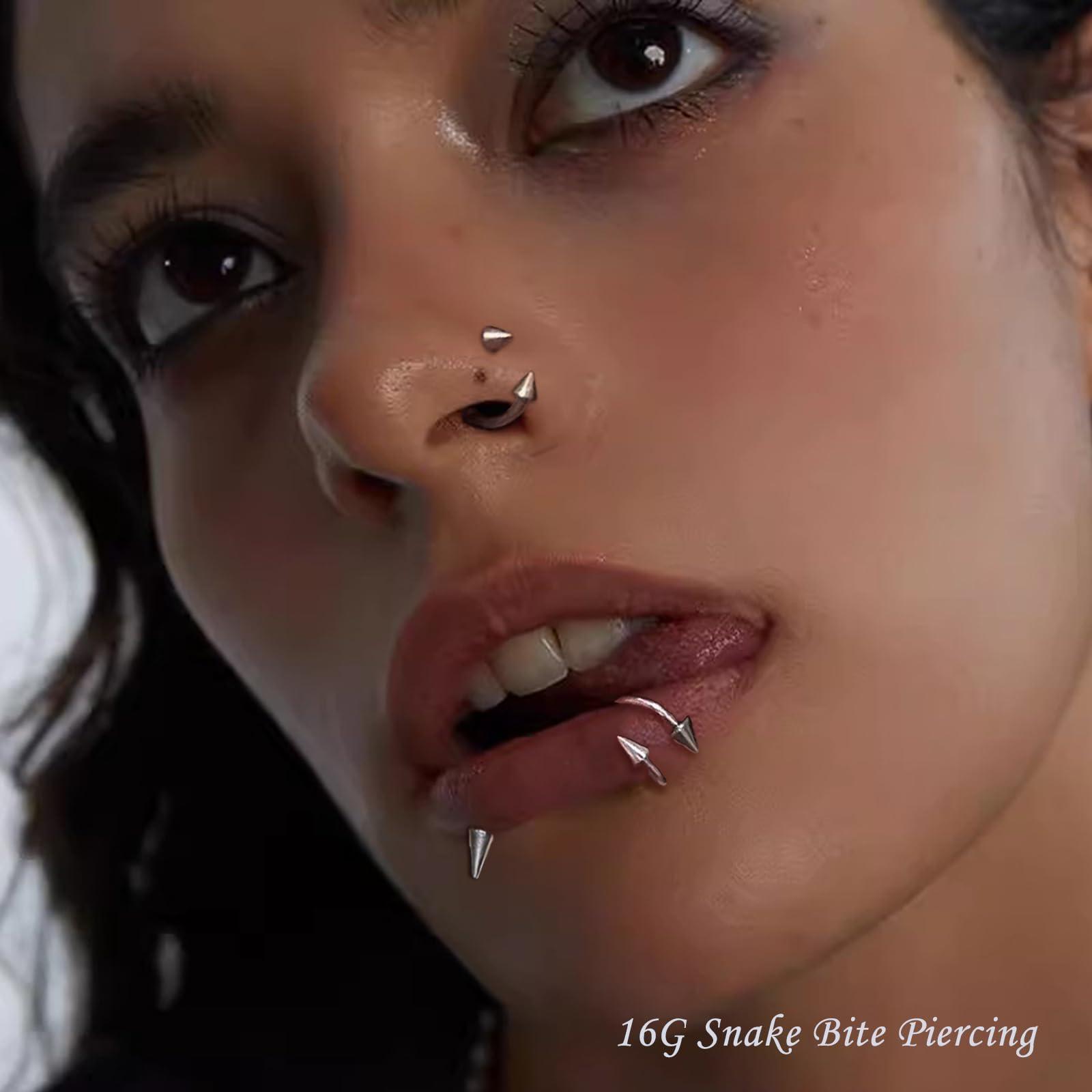 34pcs/Set 16G Snake Bite Pierc - đánh giá và giá Body Jewelry Vertical Labret