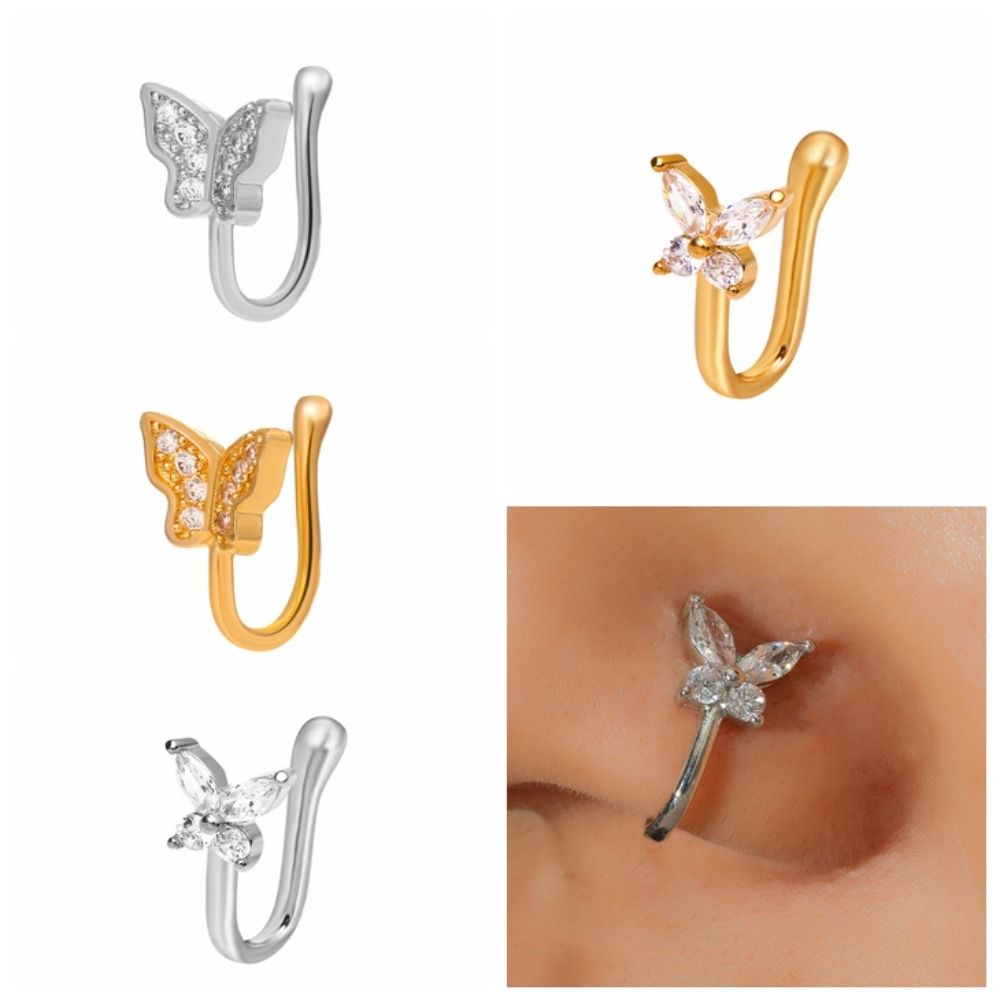 Rhinestone Butterfly Nose Ring - đánh giá và giá Body Jewelry And Earrings