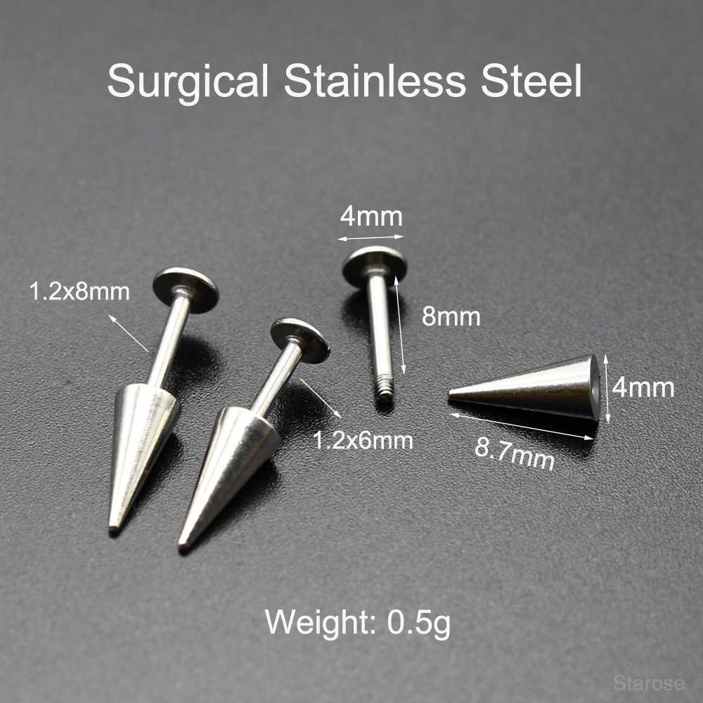 Starose 2Pcs Gothic Cone Stain - đánh giá và giá Body Jewelry Vertical Labret