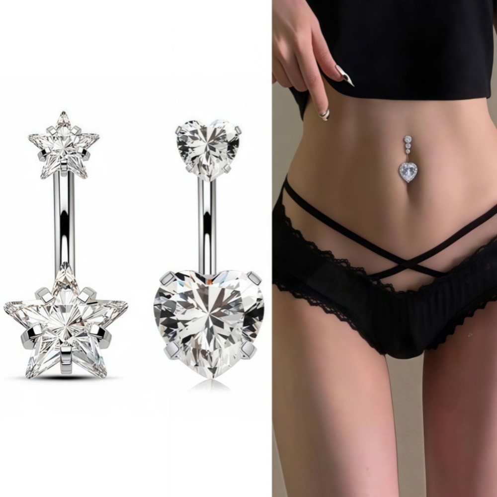Heart Round Double Head Zircon - đánh giá và giá Body Jewelry Charms