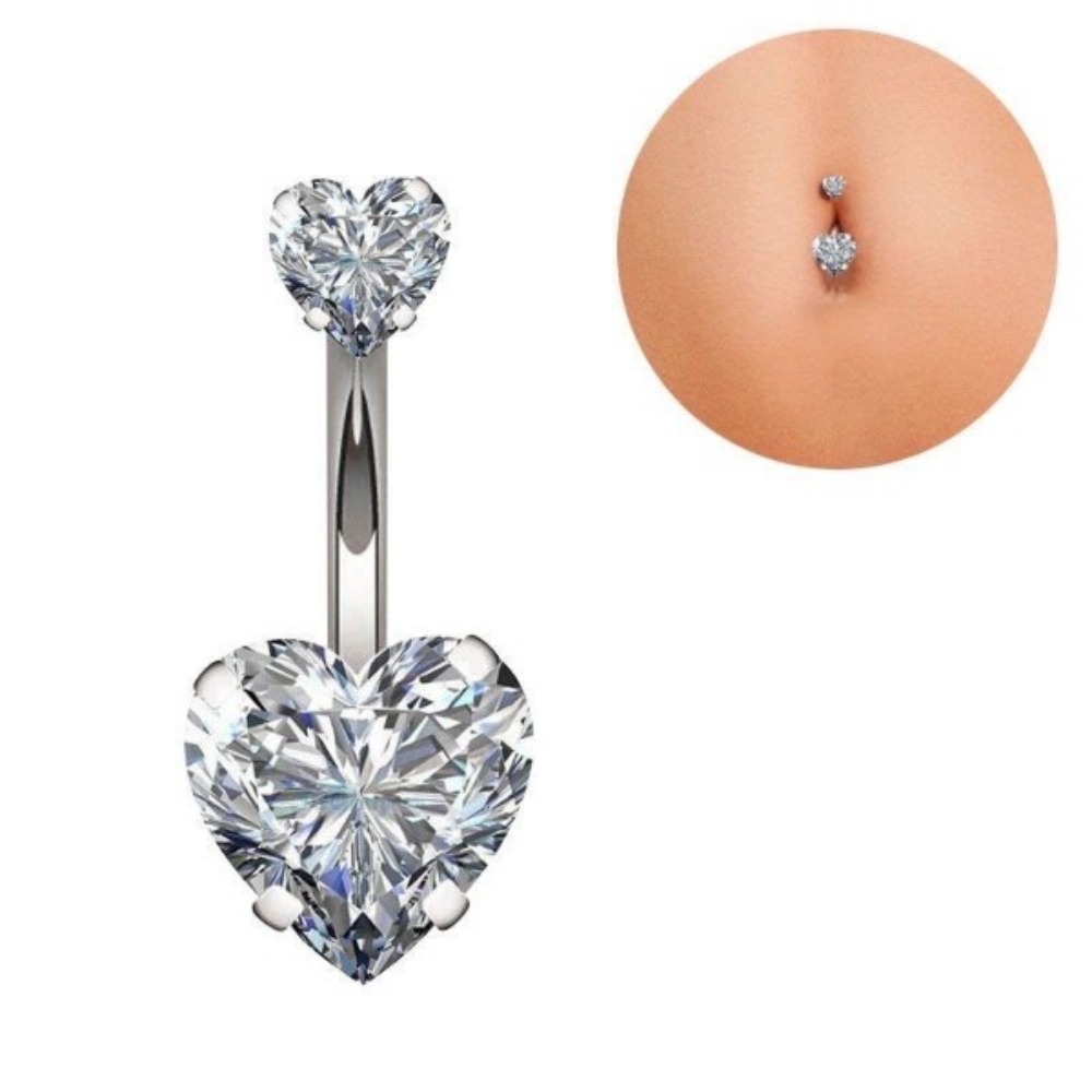 Heart Round Double Head Zircon - đánh giá và giá Body Jewelry Charms