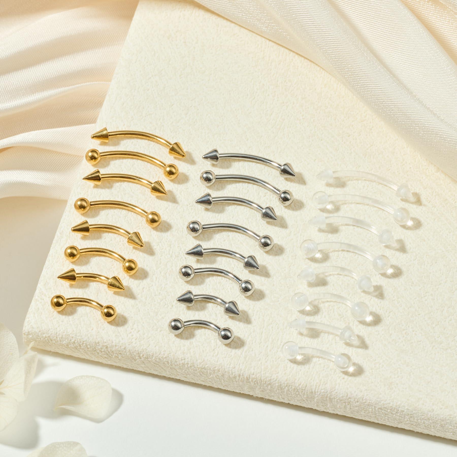 24pcs 16G Stainless Steel Curv - đánh giá và giá Body Jewelry Vertical Labret