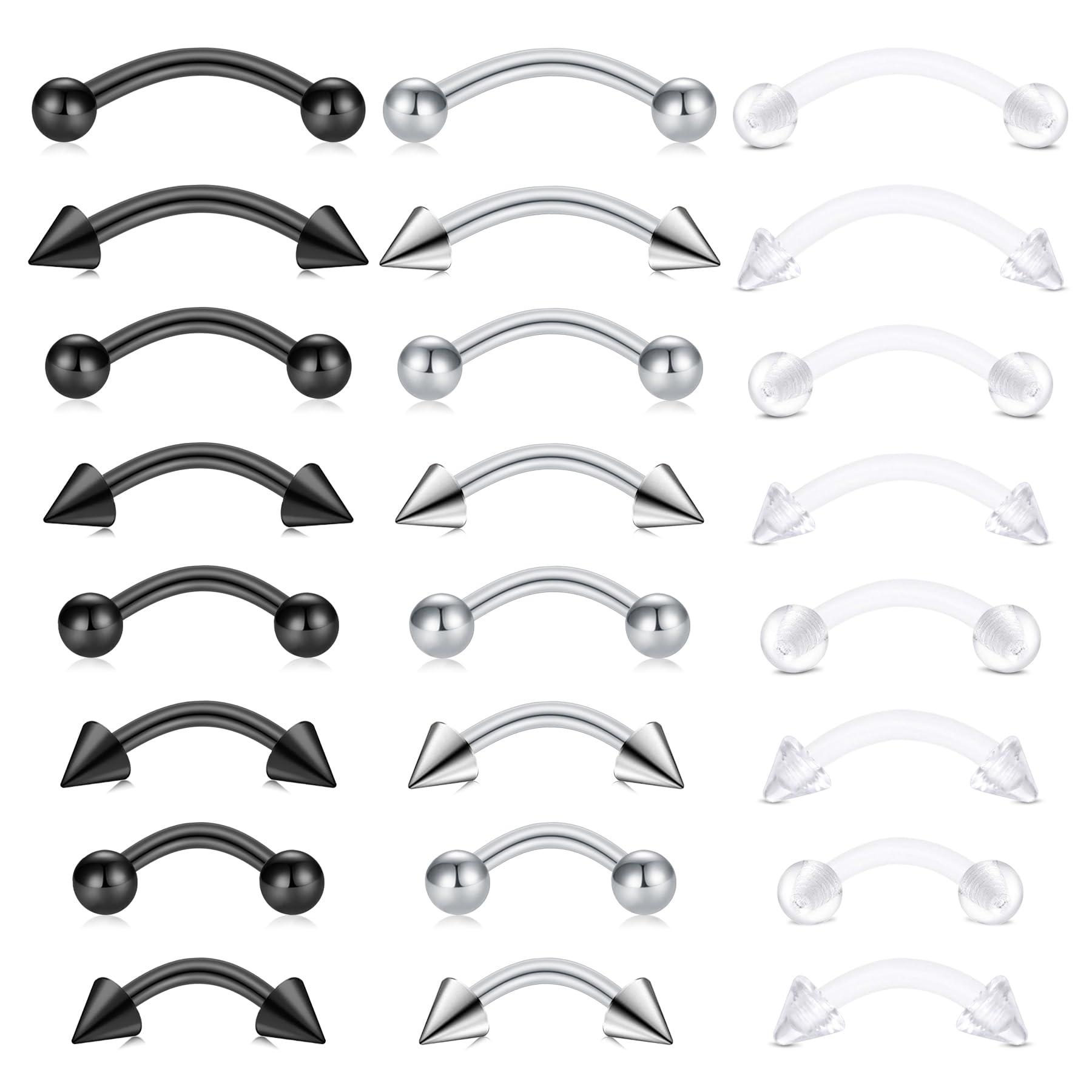 24pcs 16G Stainless Steel Curv - đánh giá và giá Body Jewelry Vertical Labret