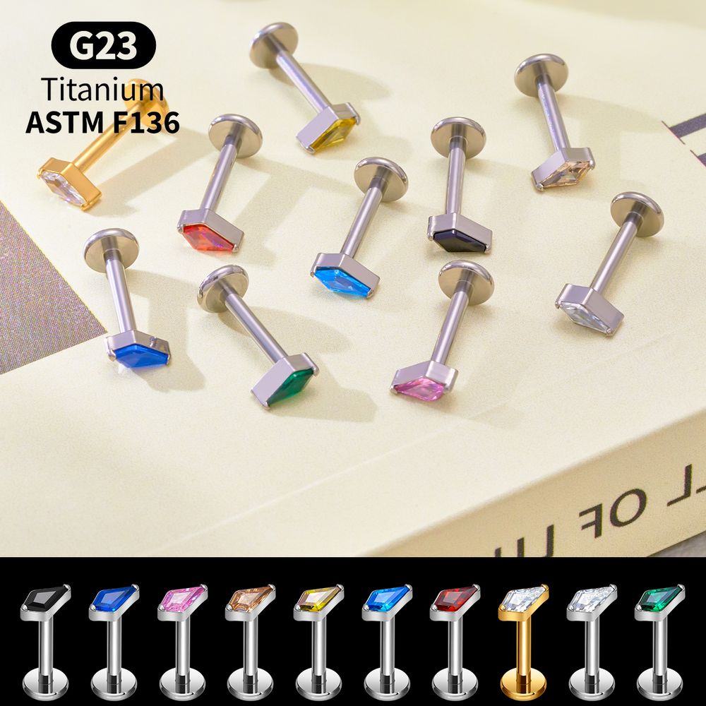 Titanium Kite CZ Internal Thre - đánh giá và giá Body Jewelry Vertical Labret