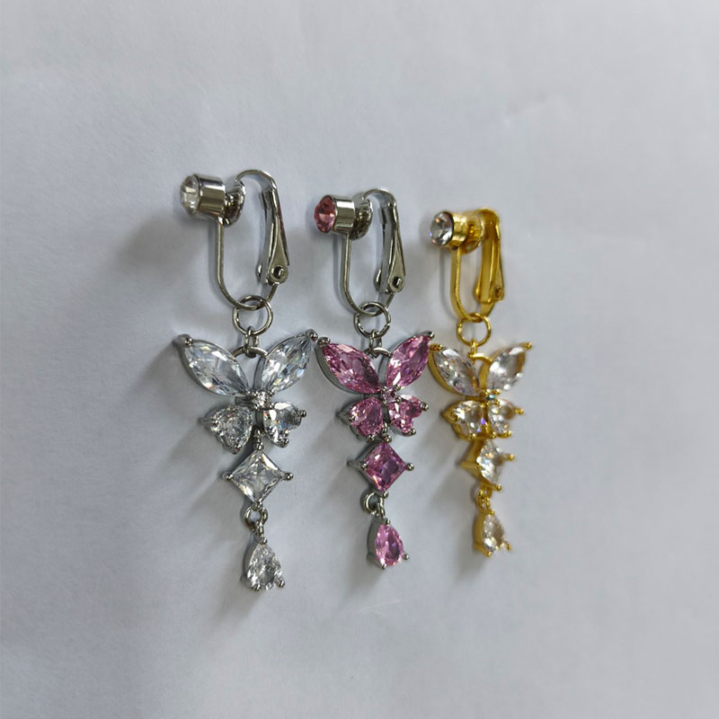 1Pc Butterfly Design CZ Fake B - đánh giá và giá Body Jewelry Hoops