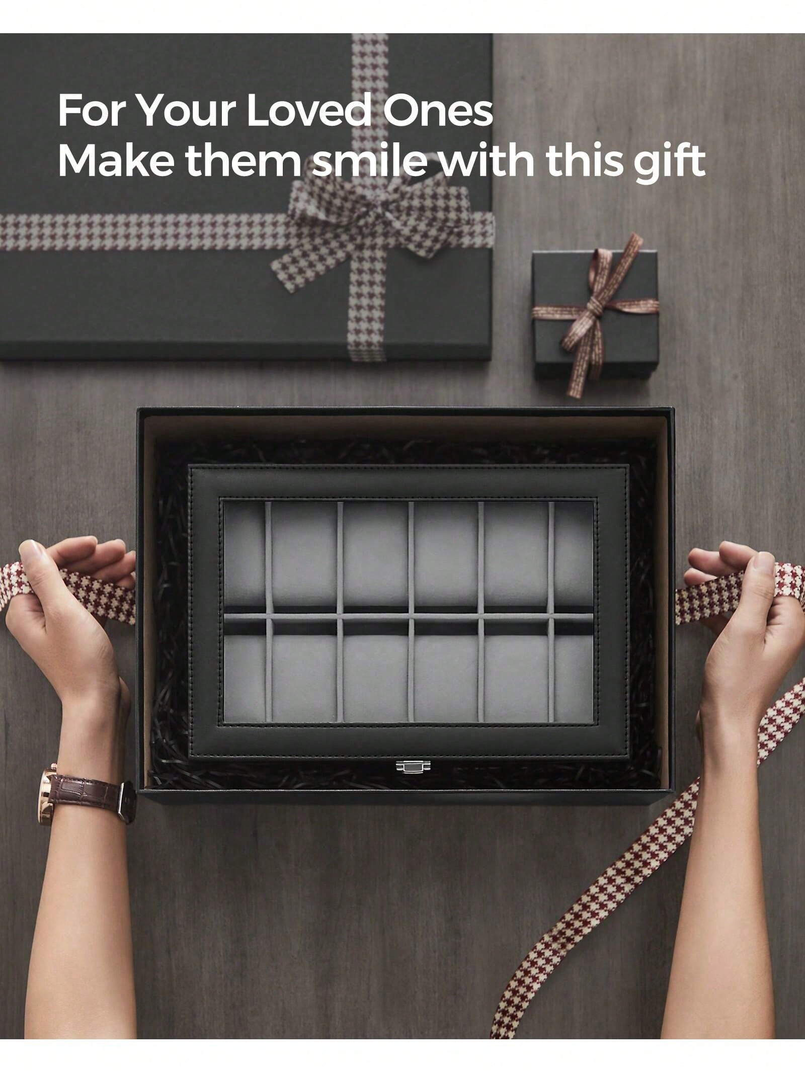 12-Slot Lockable Watch Box wit - đánh giá và giá Body Jewelry Organizer