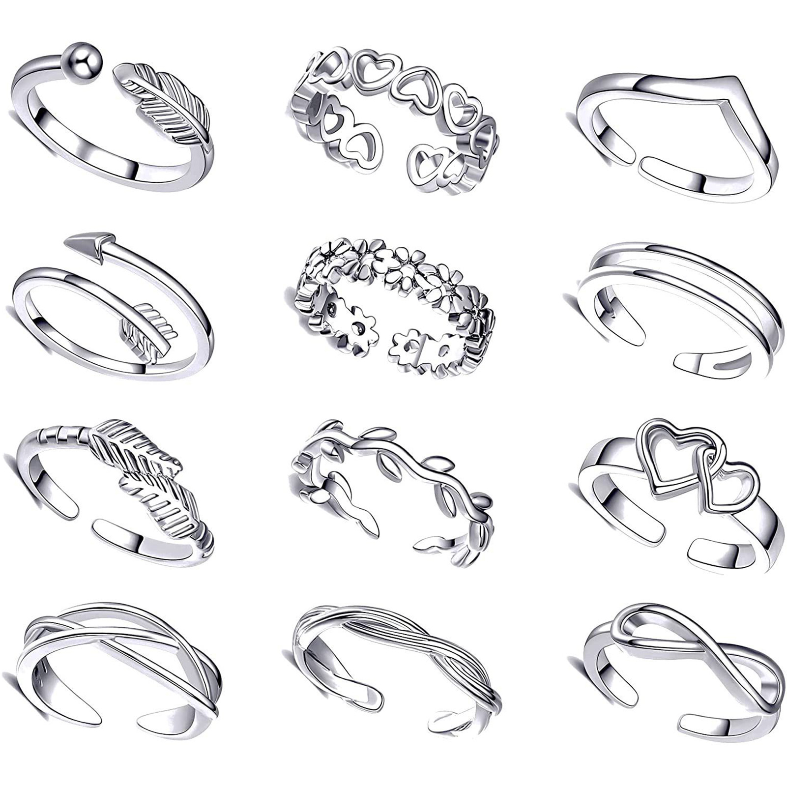 10/12Pcs Toe Rings for Women O - đánh giá và giá Body Jewelry Hoops
