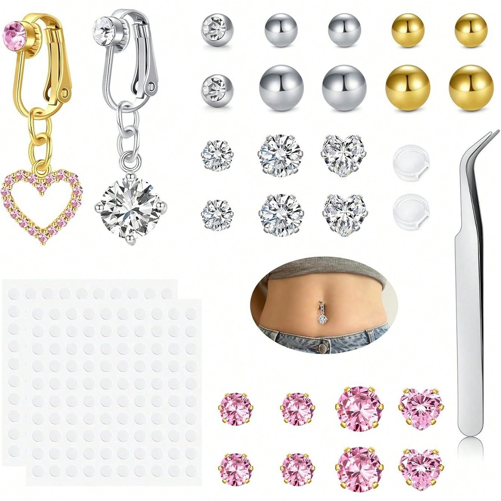 Gold Fake Belly Piercing Cubic - đánh giá và giá Body Jewelry Piercing