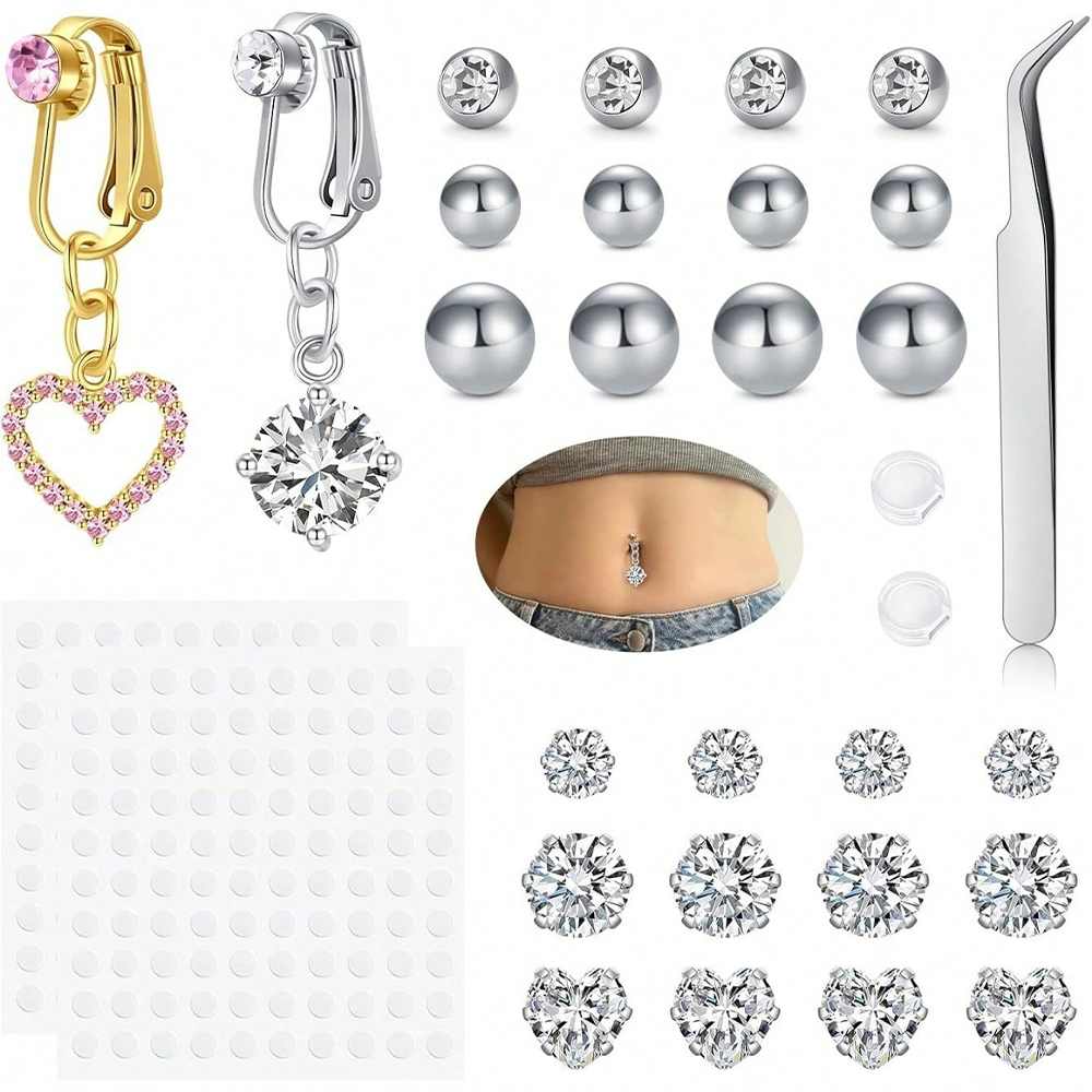 Gold Fake Belly Piercing Cubic - đánh giá và giá Body Jewelry Piercing