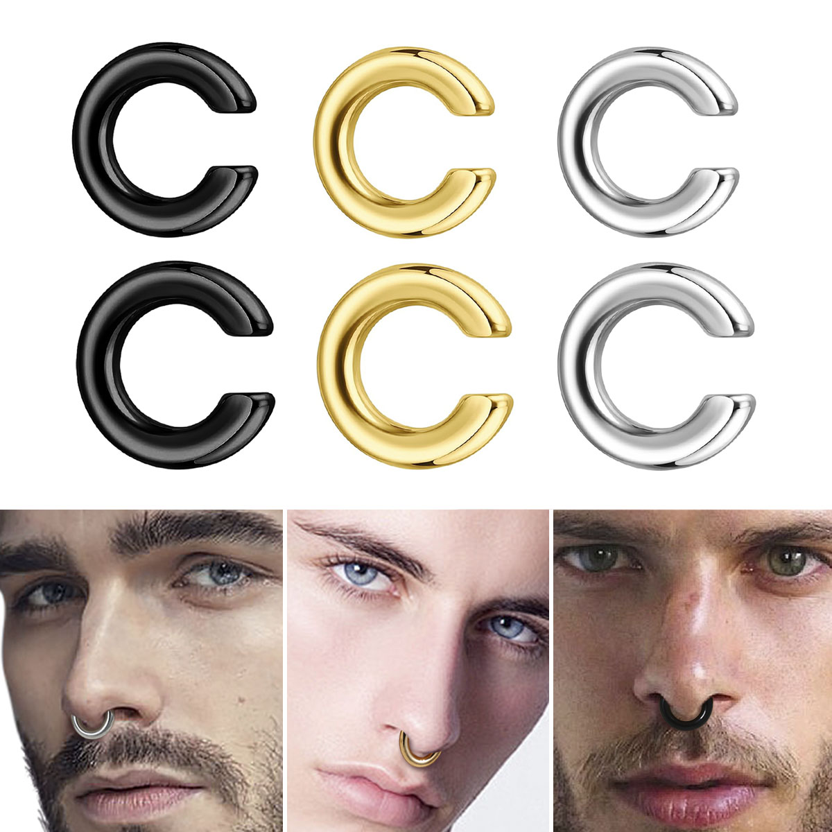 1pc Exaggerated c-Shaped Non-P - đánh giá và giá Body Jewelry And Earrings
