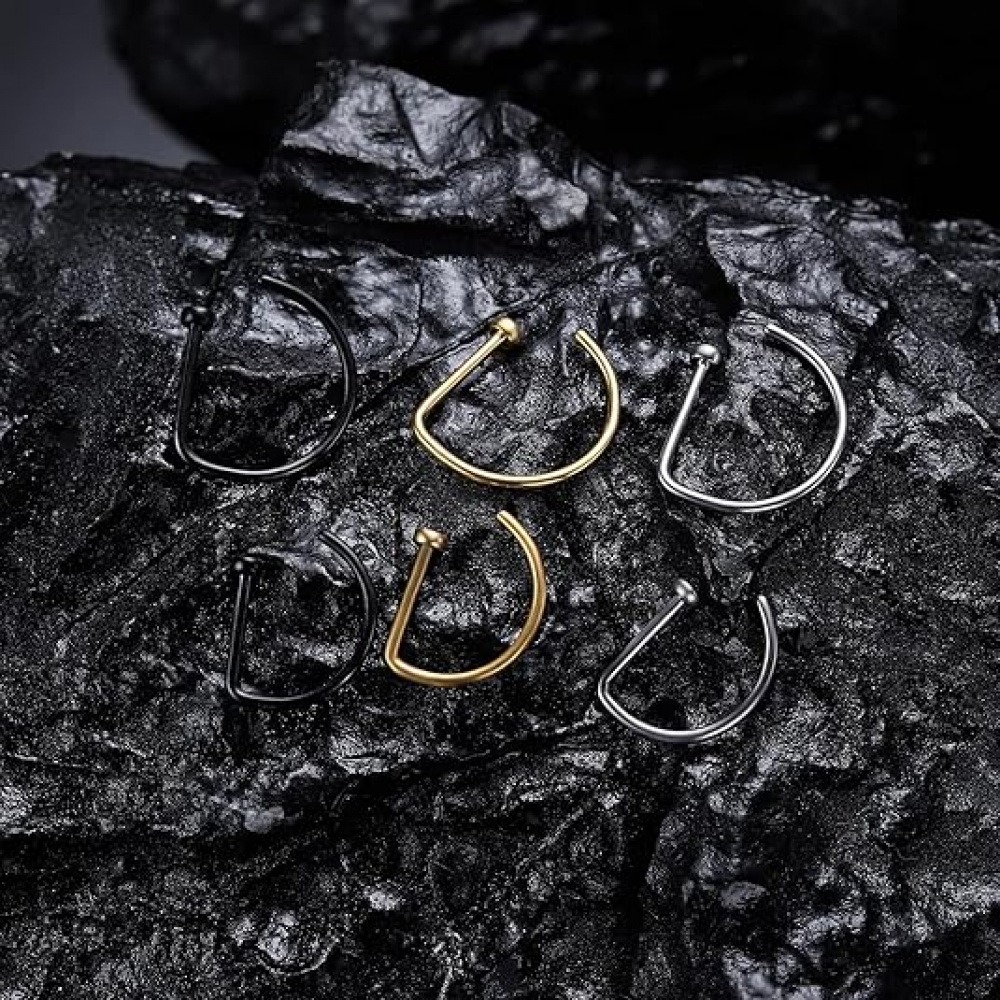 4 Pack Non Piercing D-Shaped N - đánh giá và giá Body Jewelry Hoops