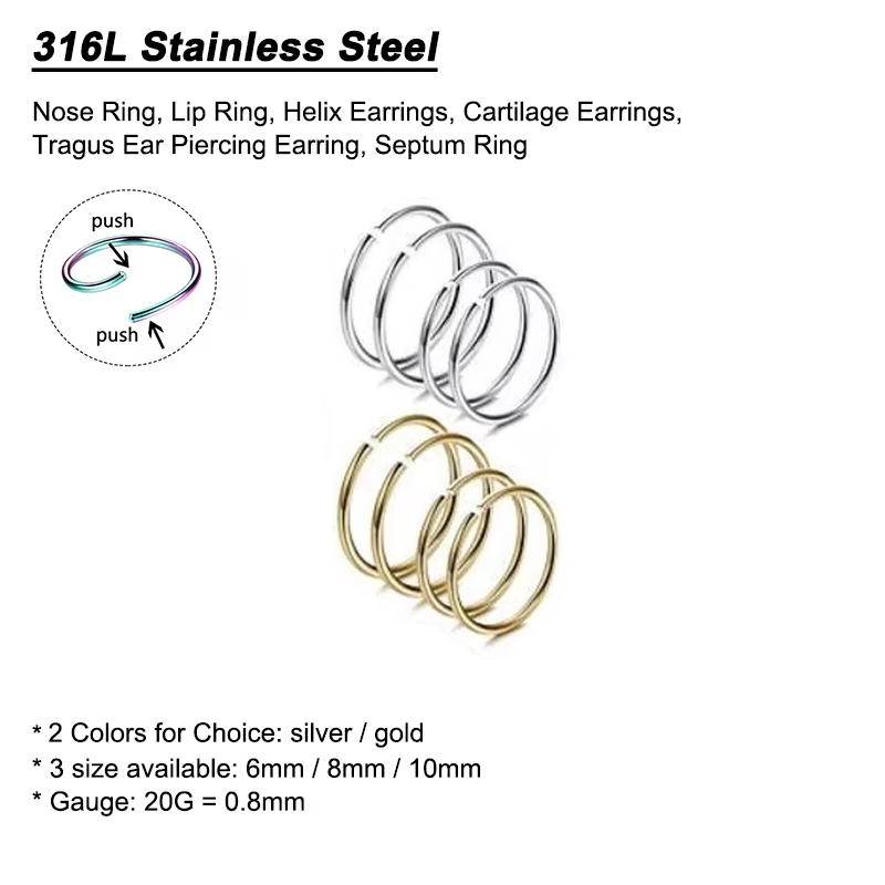 6pcs/lot Hypoallergenic Nose R - đánh giá và giá Body Jewelry And Earrings