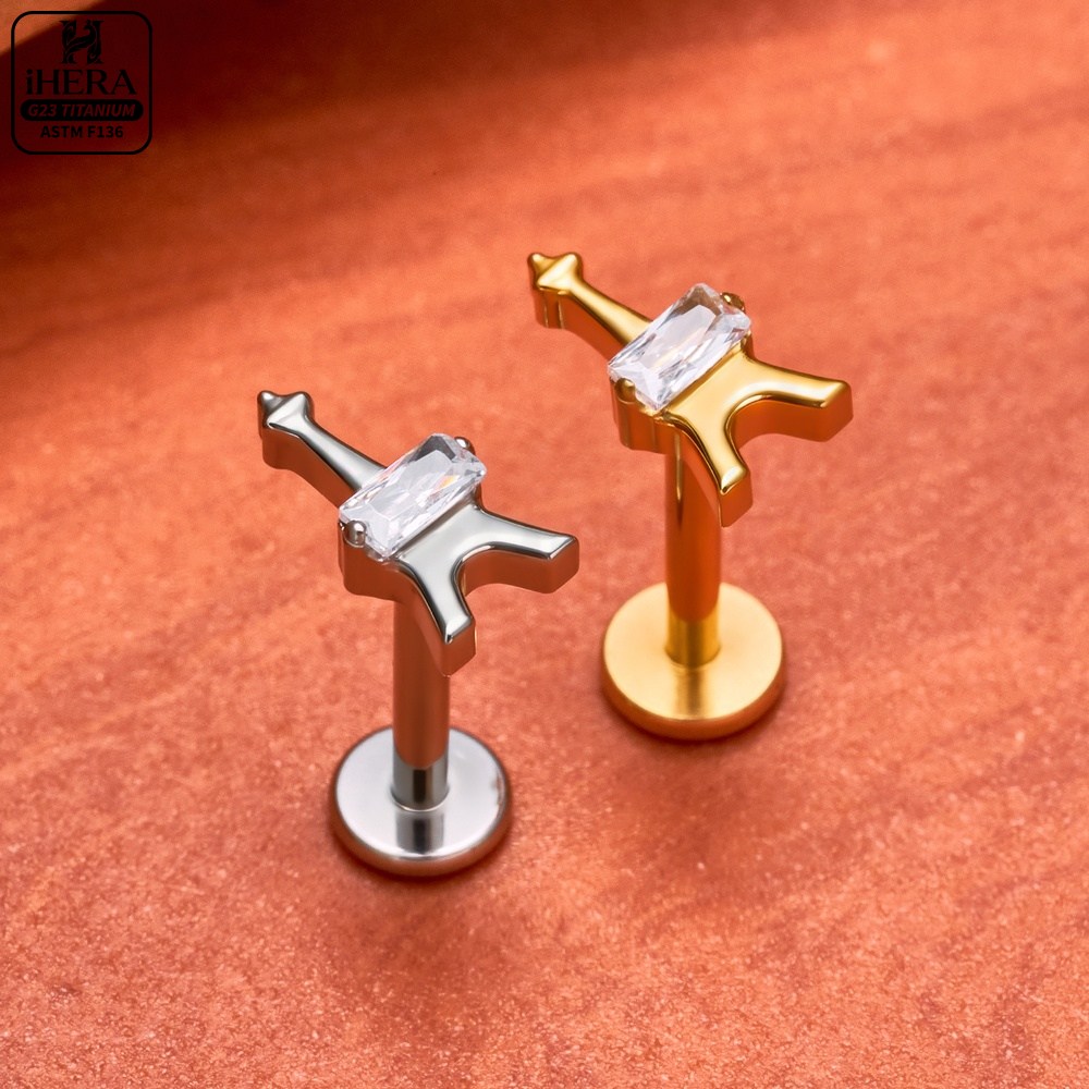 G23 Titanium Labret Segment He - đánh giá và giá Body Jewelry Vertical Labret