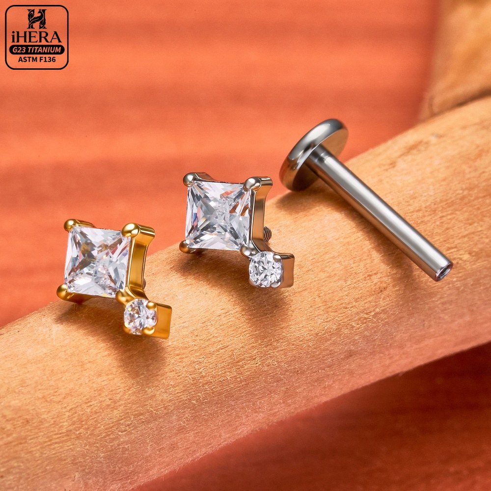 G23 Titanium Labret Segment He - đánh giá và giá Body Jewelry Vertical Labret