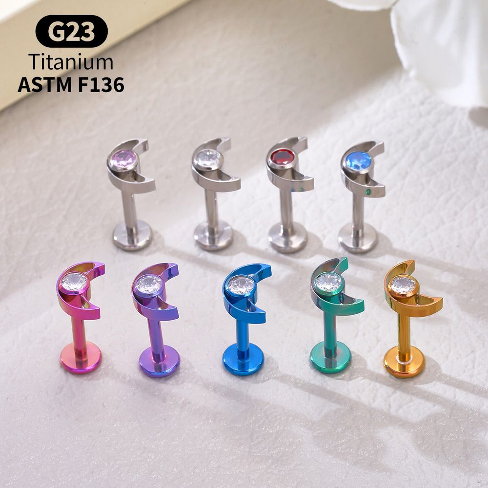 G23 Titanium Star Moon Labret  - đánh giá và giá Body Jewelry Vertical Labret
