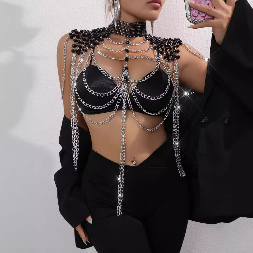 Women Bikini Pearl Vest Chest  - đánh giá và giá Body Jewelry Vest