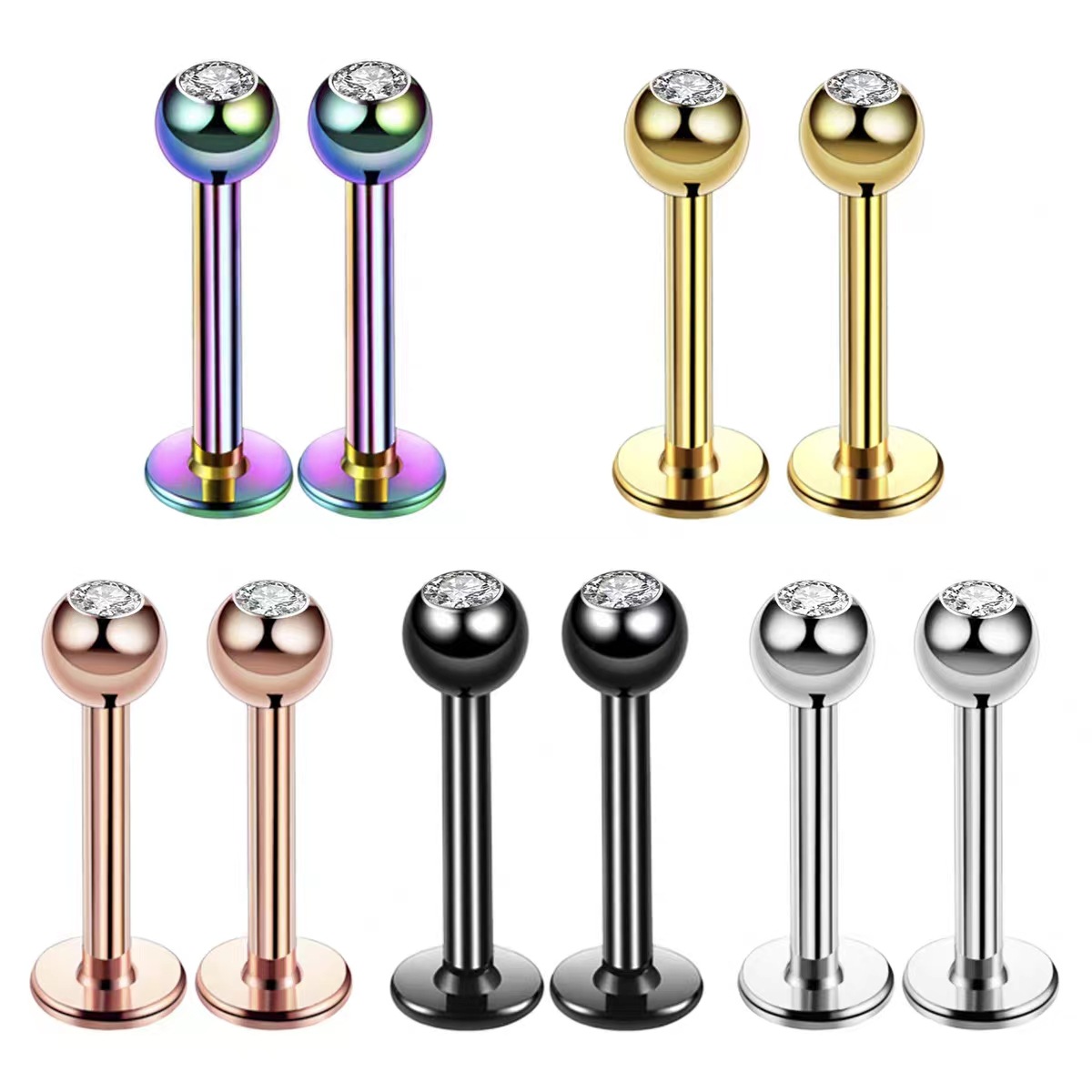 16G Surgical Steel Ball Top CZ - đánh giá và giá Body Jewelry And Earrings
