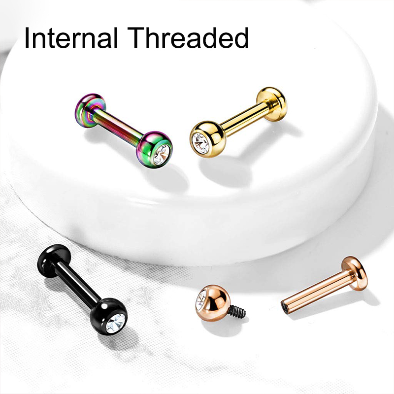 16G Surgical Steel Ball Top CZ - đánh giá và giá Body Jewelry And Earrings