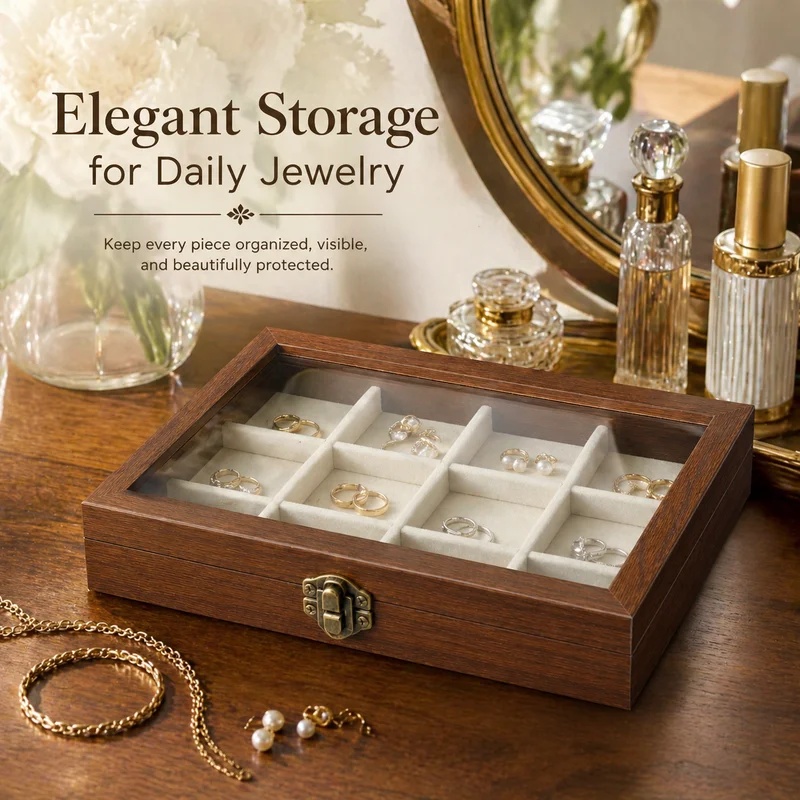 Bedroom Desktop Walnut Pattern - đánh giá và giá Body Jewelry Organizer