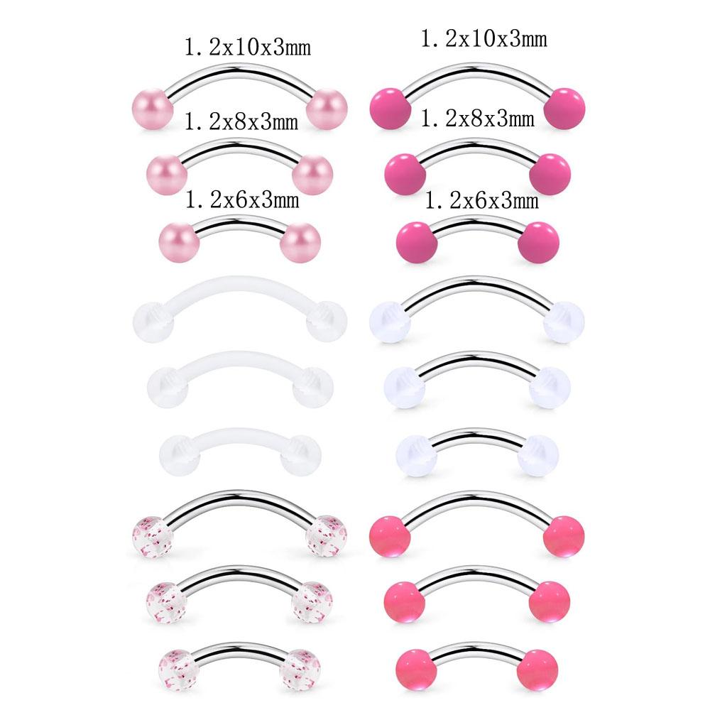 1/18Pcs Set 16G 6/8/10mm Eyebr - đánh giá và giá Body Jewelry Vertical Labret
