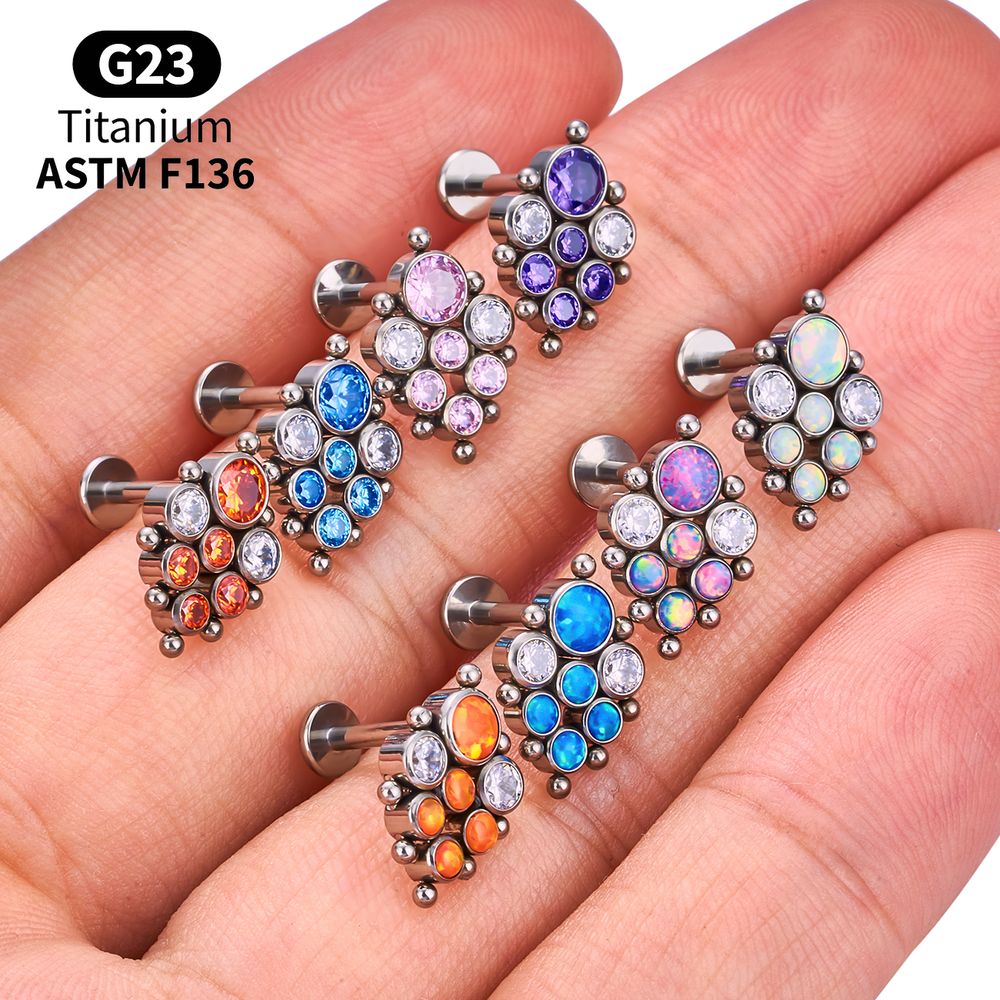 Titanium Arc Opal Labret Packs - đánh giá và giá Body Jewelry Vertical Labret